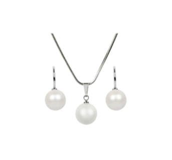 Ensemble collier et boucles d'oreilles nacrées Levien