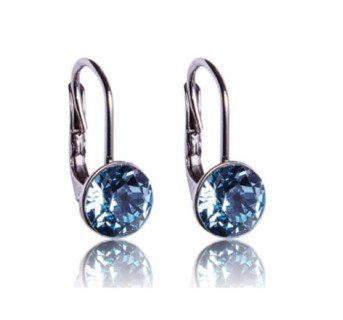 Boucles d'oreilles en argent avec cristaux Chaton
