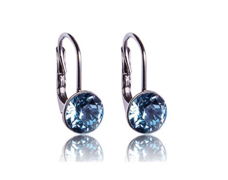 Boucles d'oreilles en argent avec cristaux Chaton