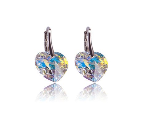 Boucles d'oreilles en argent "les coeurs sur l'Aurore Boreale"
