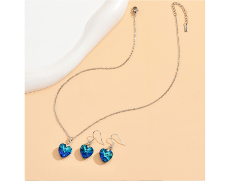Cœur Cristal Autrichien Femmes Ensemble Bijoux