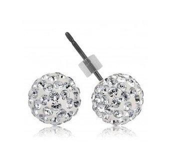 Boucles d'oreilles Levien BOULE PU 6mm - CRISTAL