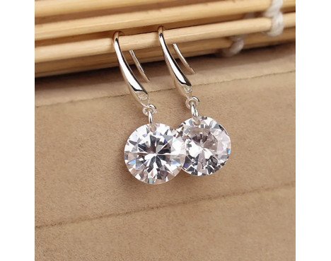 Paire Décontractée Brillant Rond Cristal Zircon Boucles D'oreilles