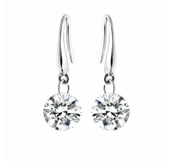 Paire Décontractée Brillant Rond Cristal Zircon Boucles D'oreilles