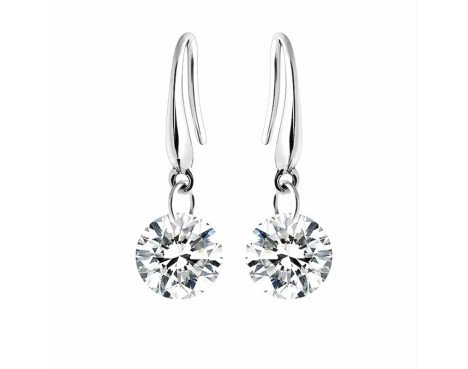 Paire Décontractée Brillant Rond Cristal Zircon Boucles D'oreilles