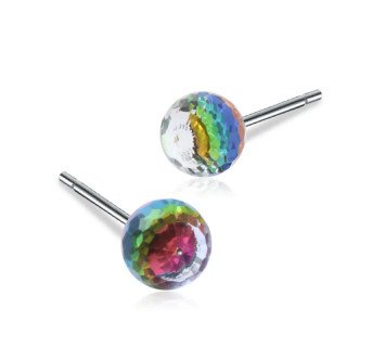 Mode Concise Feuille D'érable Cristal En Métal Boucles D'oreilles En Pierre