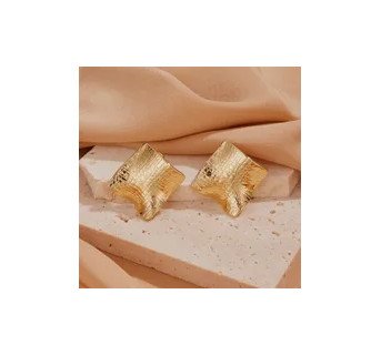 1 Paire Style Simple Géométrique Placage Acier Inoxydable Boucles D'Oreilles