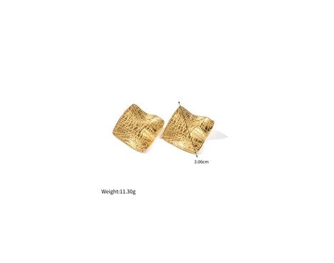 1 Paire Style Simple Géométrique Placage Acier Inoxydable Boucles D'Oreilles