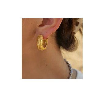 1 Paire Commuer Des Écailles De Poisson Placage Acier Inoxydable Plaqué Or 18k Des Boucles D'oreilles