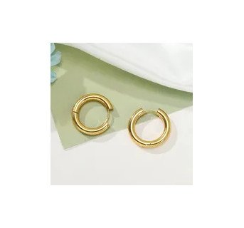 1 Paire Style Simple Rond Placage Acier Inoxydable Plaqué Or 18k Des Boucles D'oreilles