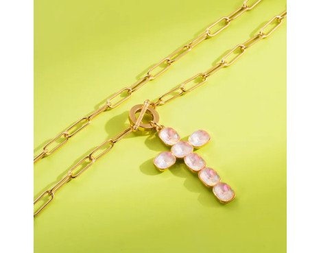 Élégant Style Simple Style Classique Traverser Alliage Toggle Incruster Verre Femmes Pendentif