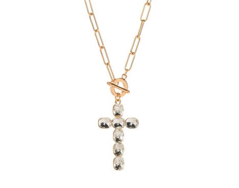 Élégant Style Simple Style Classique Traverser Alliage Toggle Incruster Verre Femmes Pendentif