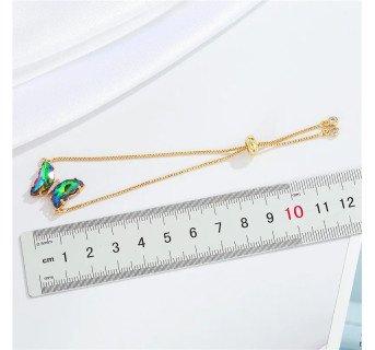 Pendentif Papillon En Cristal Étincelant De Tempérament Simple Bracelet Réglable