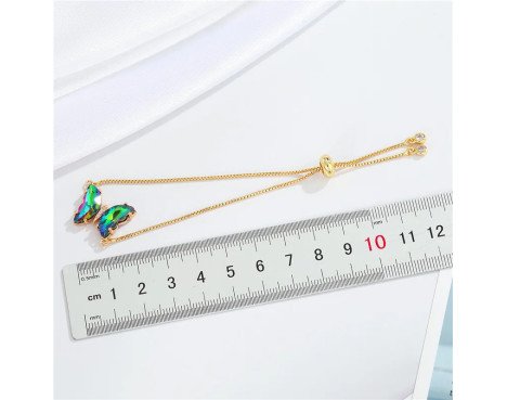 Pendentif Papillon En Cristal Étincelant De Tempérament Simple Bracelet Réglable