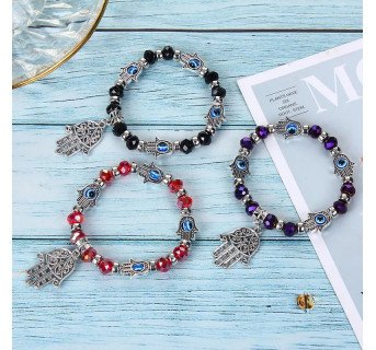 Mode Paume Alliage Verre Placage Unisexe Bracelets 1 Pièce