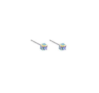 1 Paire Style Simple Rubik's Cube Placage Cristal Autrichien Argent Sterling Boucles D'oreilles