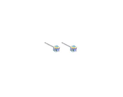 1 Paire Style Simple Rubik's Cube Placage Cristal Autrichien Argent Sterling Boucles D'oreilles