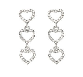 1 Paire Style Simple Forme De Cœur Incruster Alliage Zircon Boucles D'oreilles
