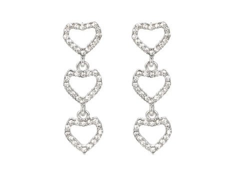 1 Paire Style Simple Forme De Cœur Incruster Alliage Zircon Boucles D'oreilles