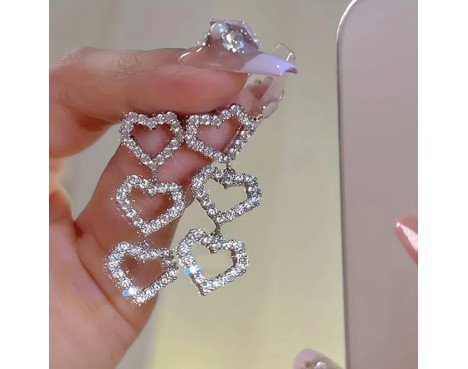 1 Paire Style Simple Forme De Cœur Incruster Alliage Zircon Boucles D'oreilles