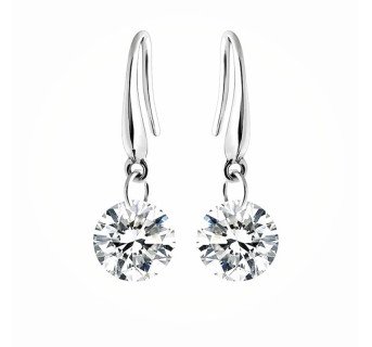Paire Décontractée Brillant Rond 8mm Cristal Autrichien Boucles D'oreilles