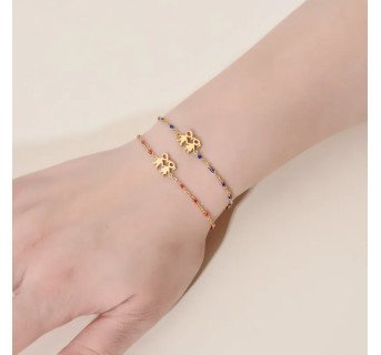 Commuer Personnage De Dessin Animé Acier Inoxydable Placage Plaqué Or Bracelets