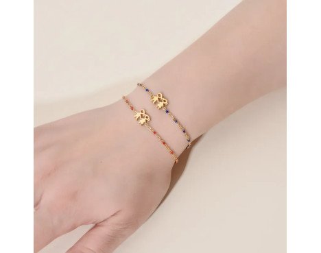 Commuer Personnage De Dessin Animé Acier Inoxydable Placage Plaqué Or Bracelets