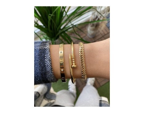 Ensemble de 3 bracelets résistants aux couleurs Kartier, couleur or, 3 pièces pour femmes