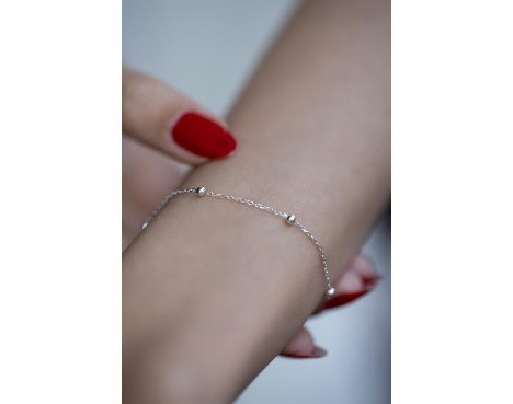 Bracelet chaîne boule couleur argent pour femmes, couleur argent