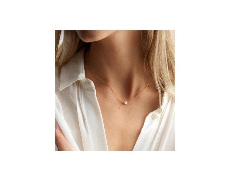 Collier élégant plaqué or pour femmes avec chaîne SF et perles