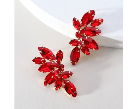Boucles d’Oreilles Géométriques Simples avec Pierres Précieuses Artificielles en Verre – Élégance