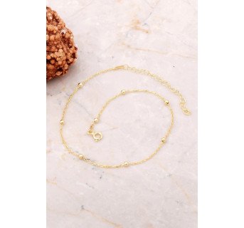 Bracelet chaîne à billes dorées pour femme : Élégance intemporelle