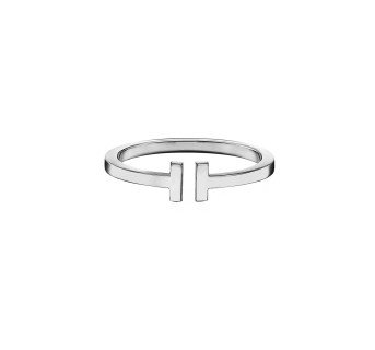 Bracelet manchette à motifs Tiffany modèle T : Élégance argentée
