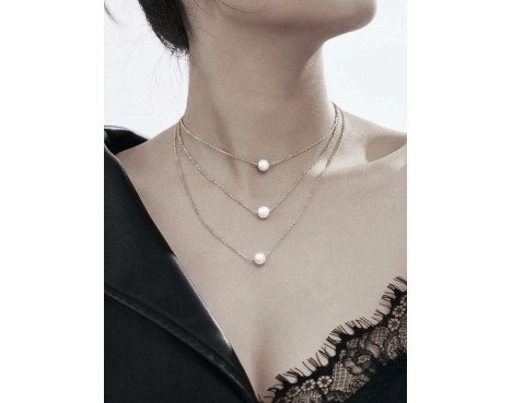 Collier de perles à trois couches pour femmes