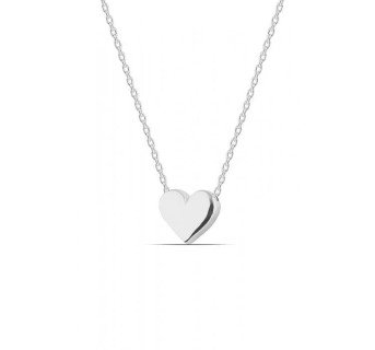 Collier cœur sans pierre, couleur argent : Symbole d'amour épuré