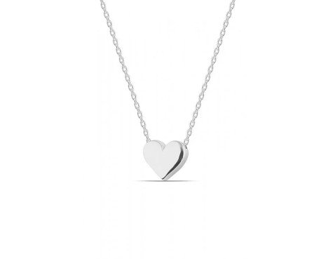 Collier cœur sans pierre, couleur argent : Symbole d'amour épuré