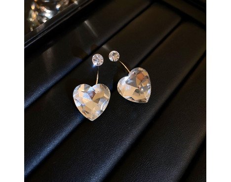 Boucles d’Oreilles en Forme de Cœur avec Strass – Design Sucré et Féminin