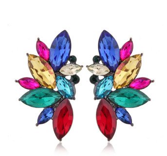 Boucles d’Oreilles Style Coréen en Alliage et Acrylique – Design Gouttelettes d’Eau