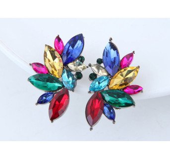 Boucles d’Oreilles Style Coréen en Alliage et Acrylique – Design Gouttelettes d’Eau