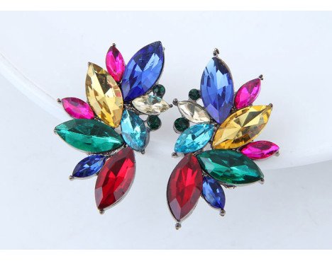 Boucles d’Oreilles Style Coréen en Alliage et Acrylique – Design Gouttelettes d’Eau