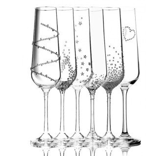 Vin mousseux et champagne raffinés cristaux Swarovski®Ensemble de 6 verres