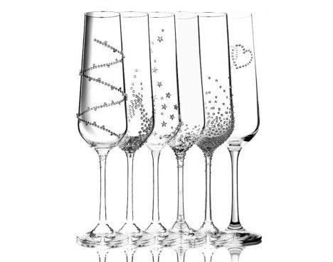 Vin mousseux et champagne raffinés cristaux Swarovski®Ensemble de 6 verres