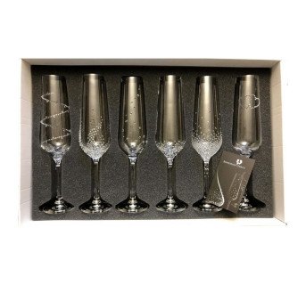 Vin mousseux et champagne raffinés cristaux Swarovski®Ensemble de 6 verres