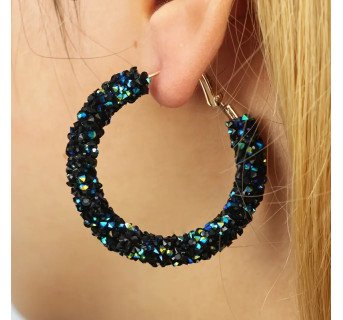 Boucles D'oreilles Élégantes À Cercle Scintillant De Design Multicolore