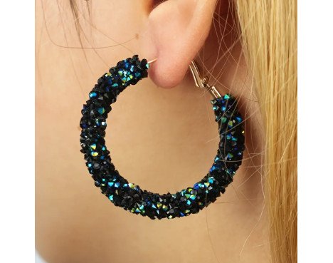 Boucles D'oreilles Élégantes À Cercle Scintillant De Design Multicolore