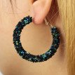 Boucles D'oreilles Élégantes À Cercle Scintillant De Design Multicolore